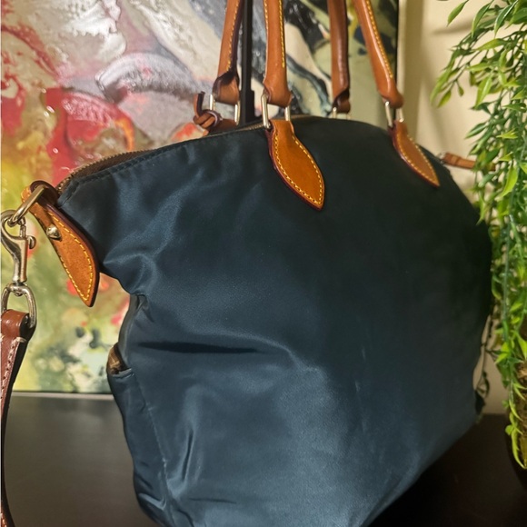 Dooney & Bourke Dark Blue Tote with Brown Leather Accents - Picture 10 of 11